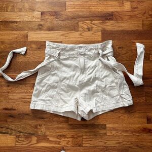 Women's White High-Waisted Shorts